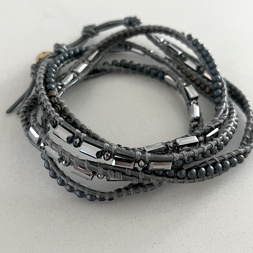 Chan Luu Silver Beaded Wrap Bracelet